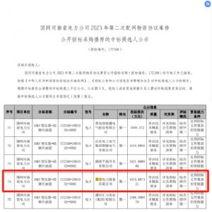 恭喜我公司中标国网河南省电力公司2023年第二次配