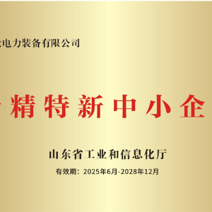 专精特新中小企业证书